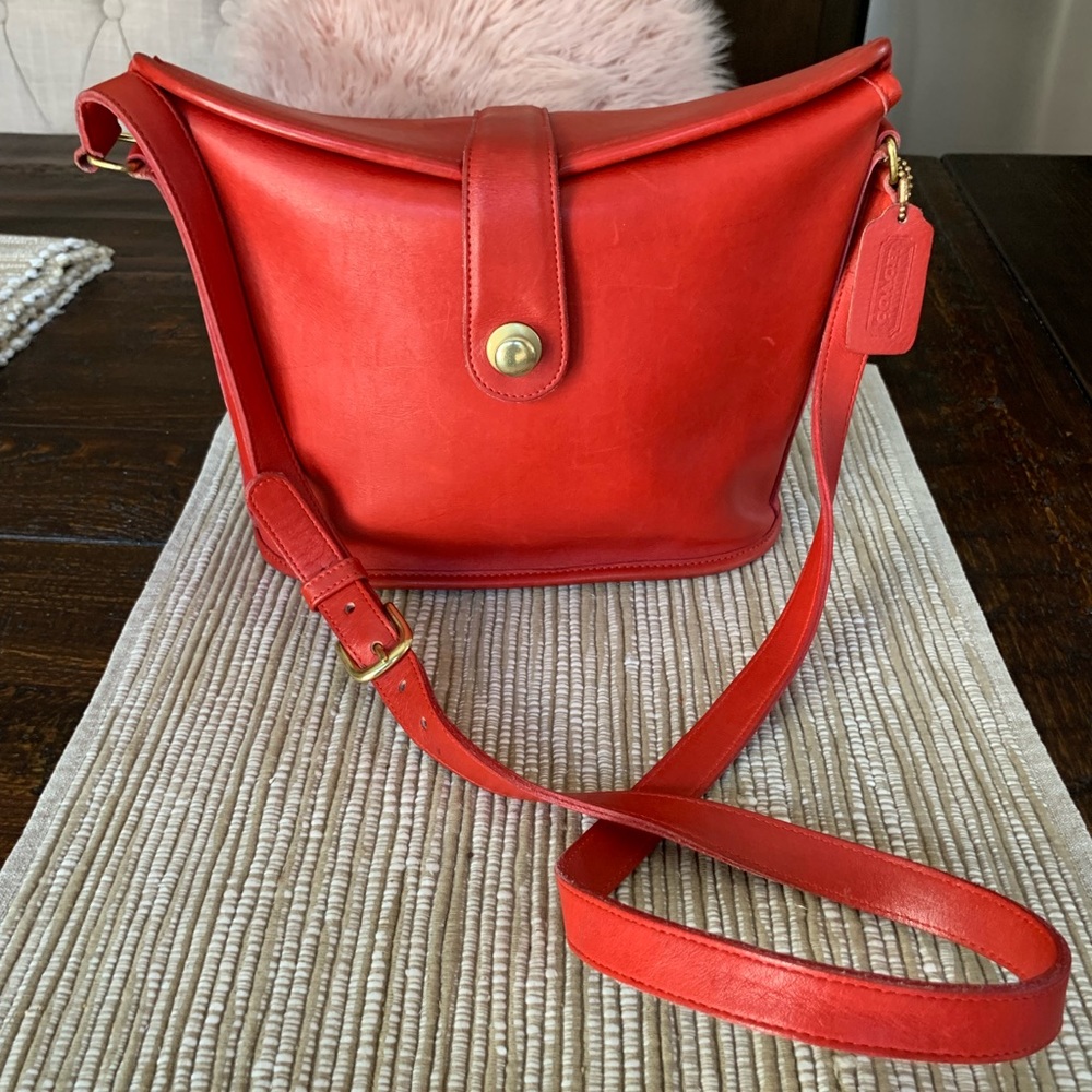Vintage Coach Binocular Bag in Red